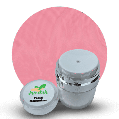 Natural Facial Moisturizer jar with almond oil and botanical ingredients — hydrating and soothing skincare by Jamelah